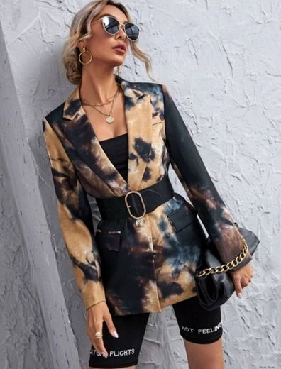 Tie Dye Blazer Without Belted | SHEIN