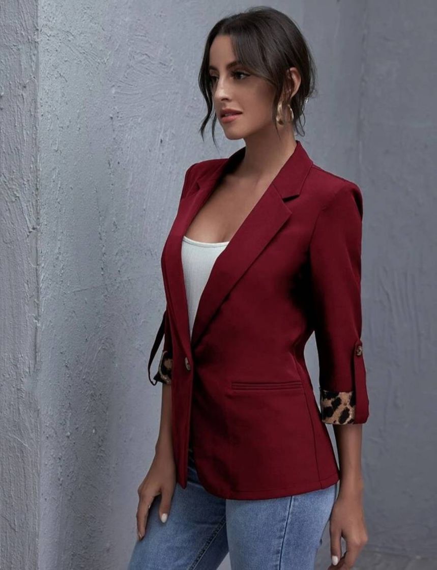 Moda Lapel Neck Roll Up Sleeve Blazer | SHEIN USA