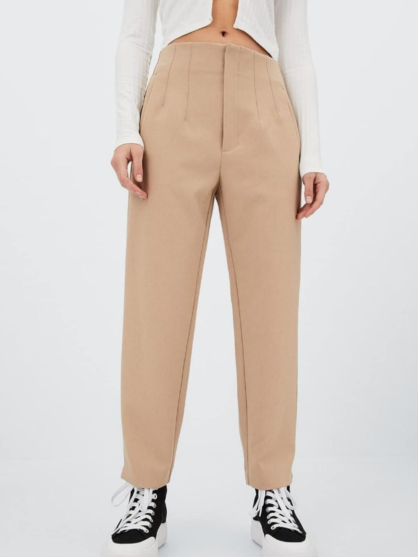 Social PANTALÓN VESTIR PINZAS BEIGE