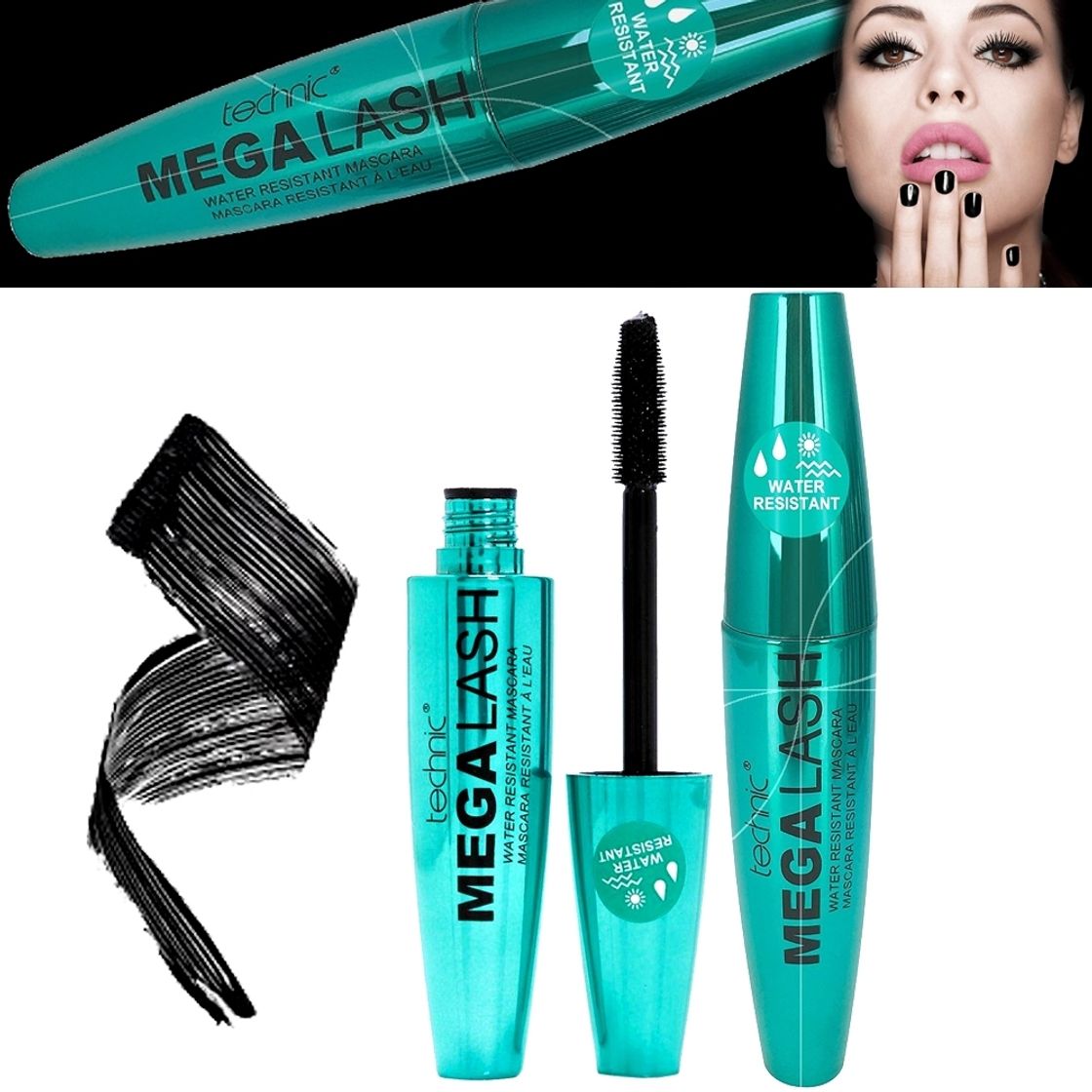 Fashion Mega Lash Waterproof Máscara Technic