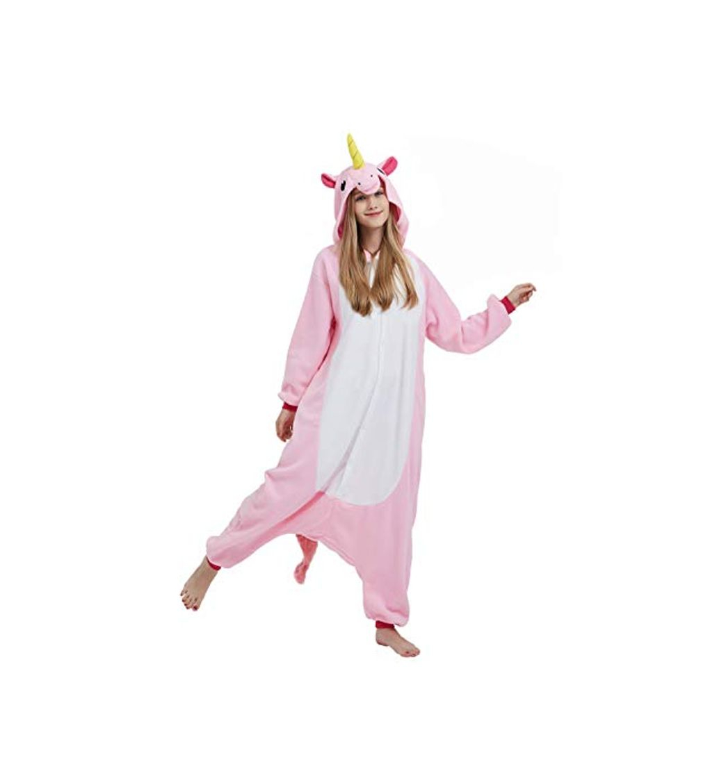 Moda DELEY Unisex Adultos Enterizo de Pijamas Unicornio Ropa de Dormir con Capucha