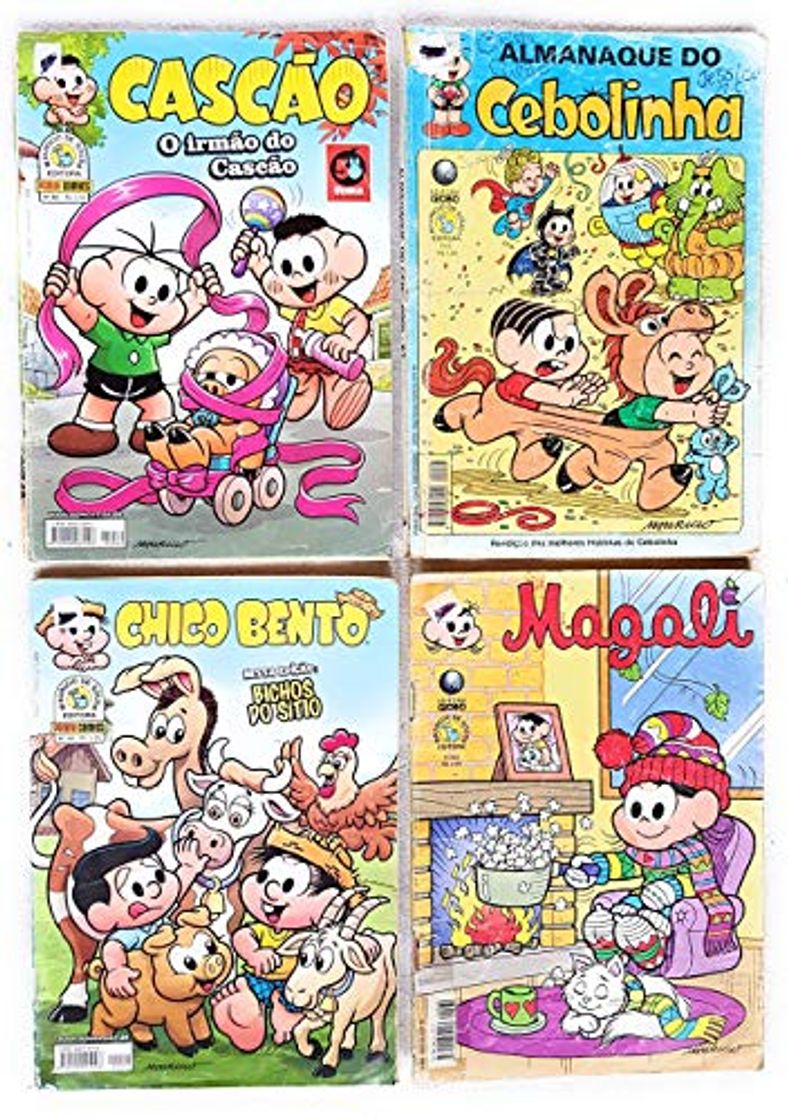 Libro 4x Turma da Mônica: Chico Bento: Nr:44, Cascão: Nr: 80, Magali: Nr:386, Almanaque do Cebolinha:67