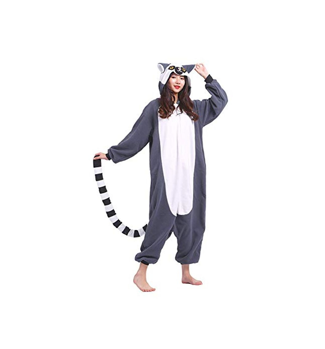 Fashion DELEY Unisexo Adulto Caliente Animal Pijamas Lémur Cosplay Disfraz Homewear Mamelucos Ropa De Dormir