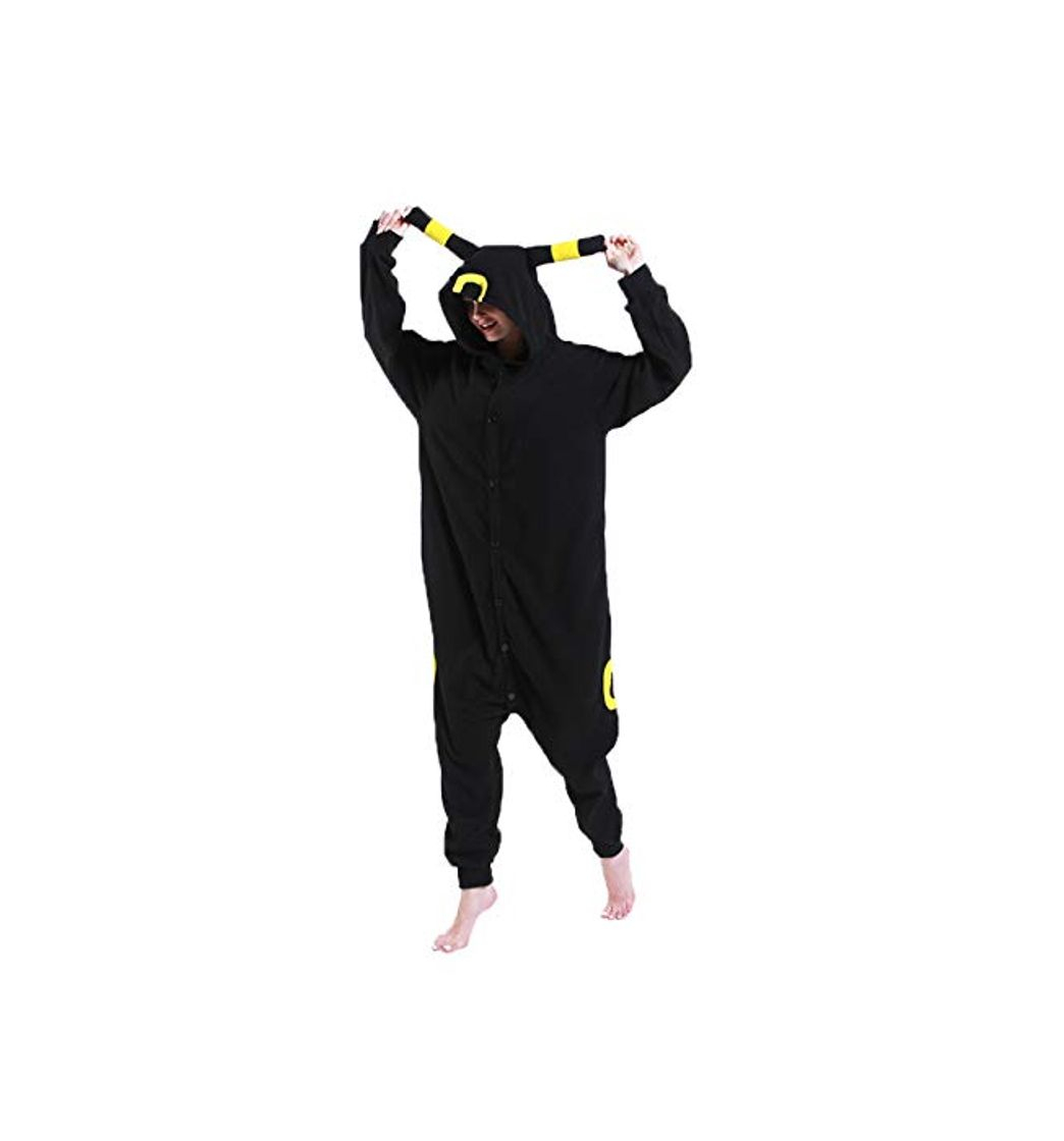 Moda FORLADY Umbreon Disfraz de Cosplay para Adultos Pijamas de Animales Negro Unisex