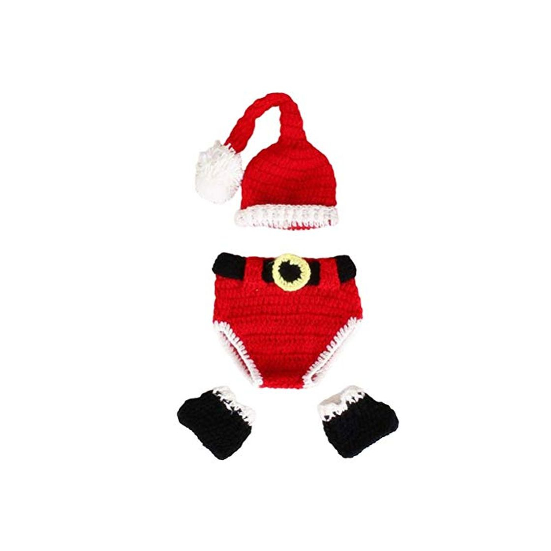 Social Toyvian Navidad recién Nacido Disfraz Punto de Ganchillo Papá Noel Sombreros Pantalones y Calcetines Accesorios de fotografía