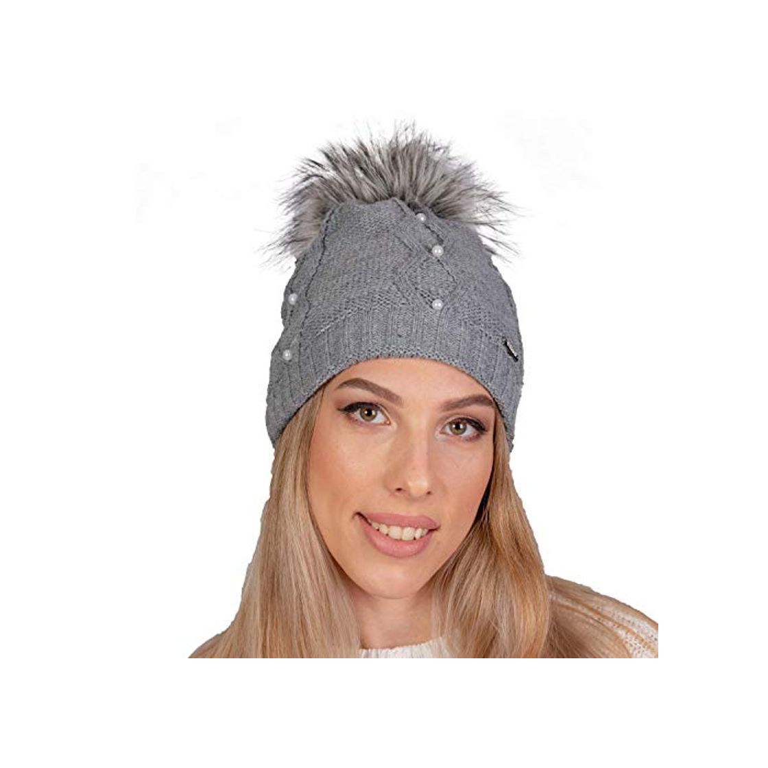 Fashion fil'loo Gorra De Punto con Pompón para Mujeres CD-19-01