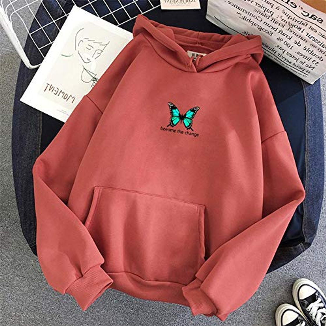 Social Hoodie Suéter Sudaderas con Capucha De Gran Tamaño De Invierno Sudaderas con Capucha para Mujer Harajuku Sudadera con Capucha Estética con Estampado De Mariposa Sudadera con C
