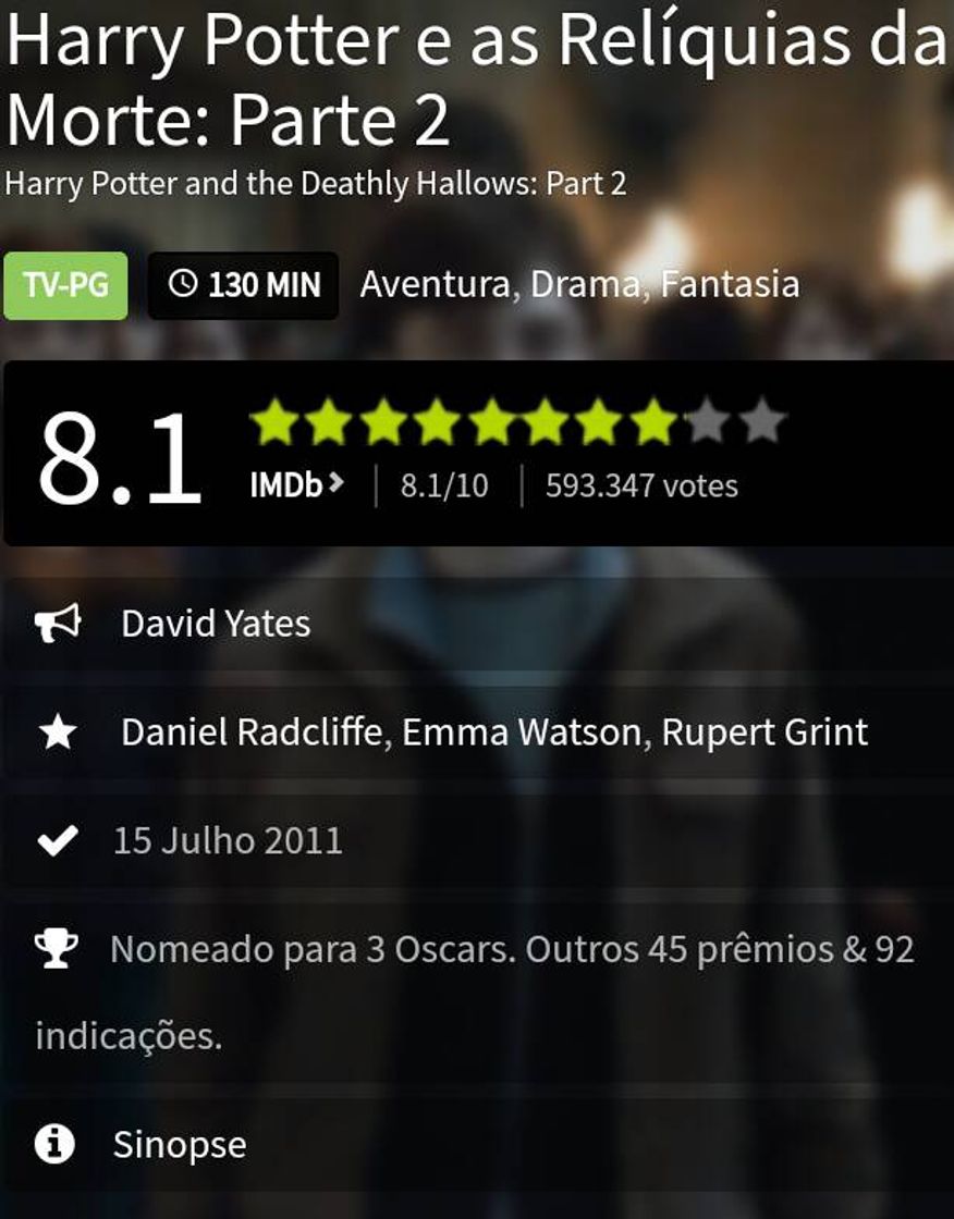 Moda Todos os filmes de Harry Potter completo e dublado!!!