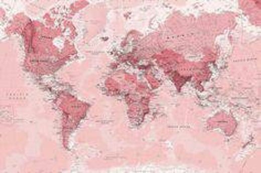 Wallpaper rosa do mapa do mundo 💘