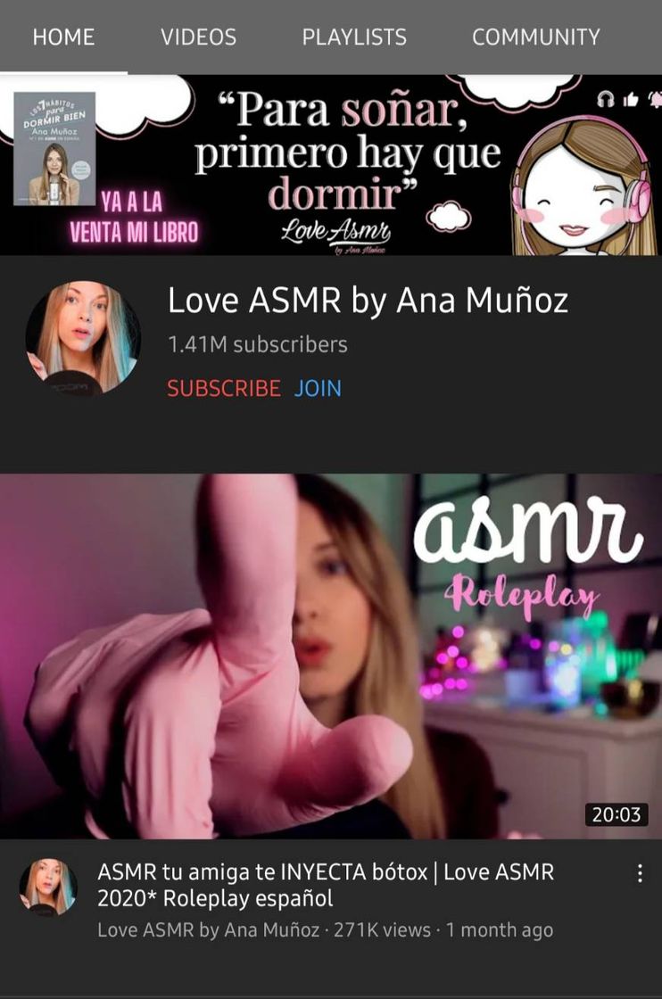 Moda Love ASMR by Ana Muñoz, canal de youtube