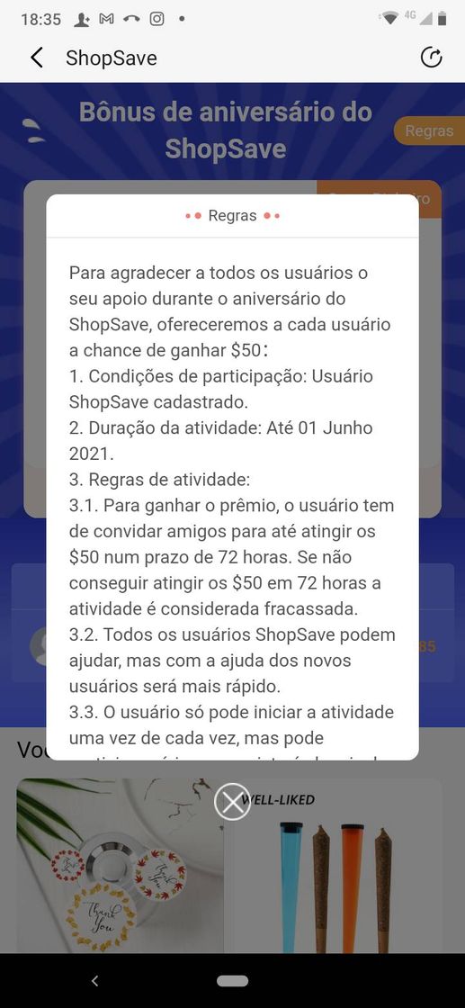 Moda Recomendo um App fantástico de poupar dinheiro para você!
