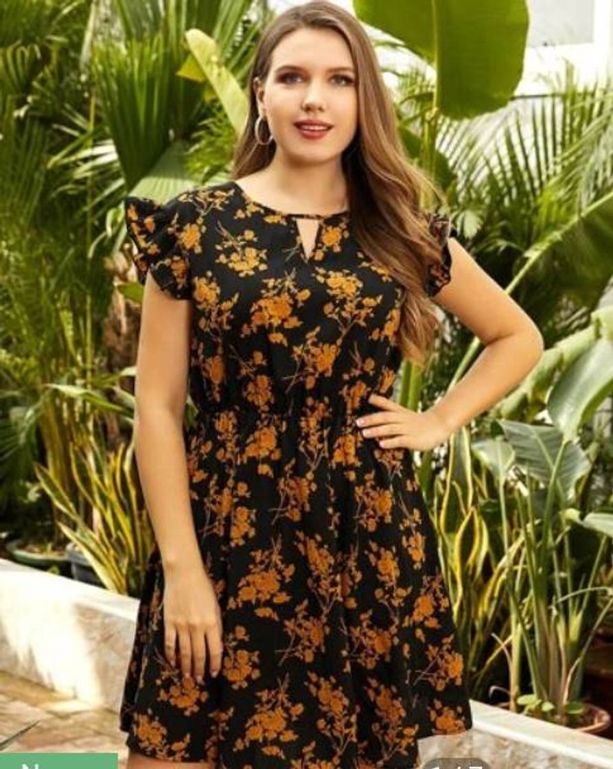 Fashion Vestido florido plus size