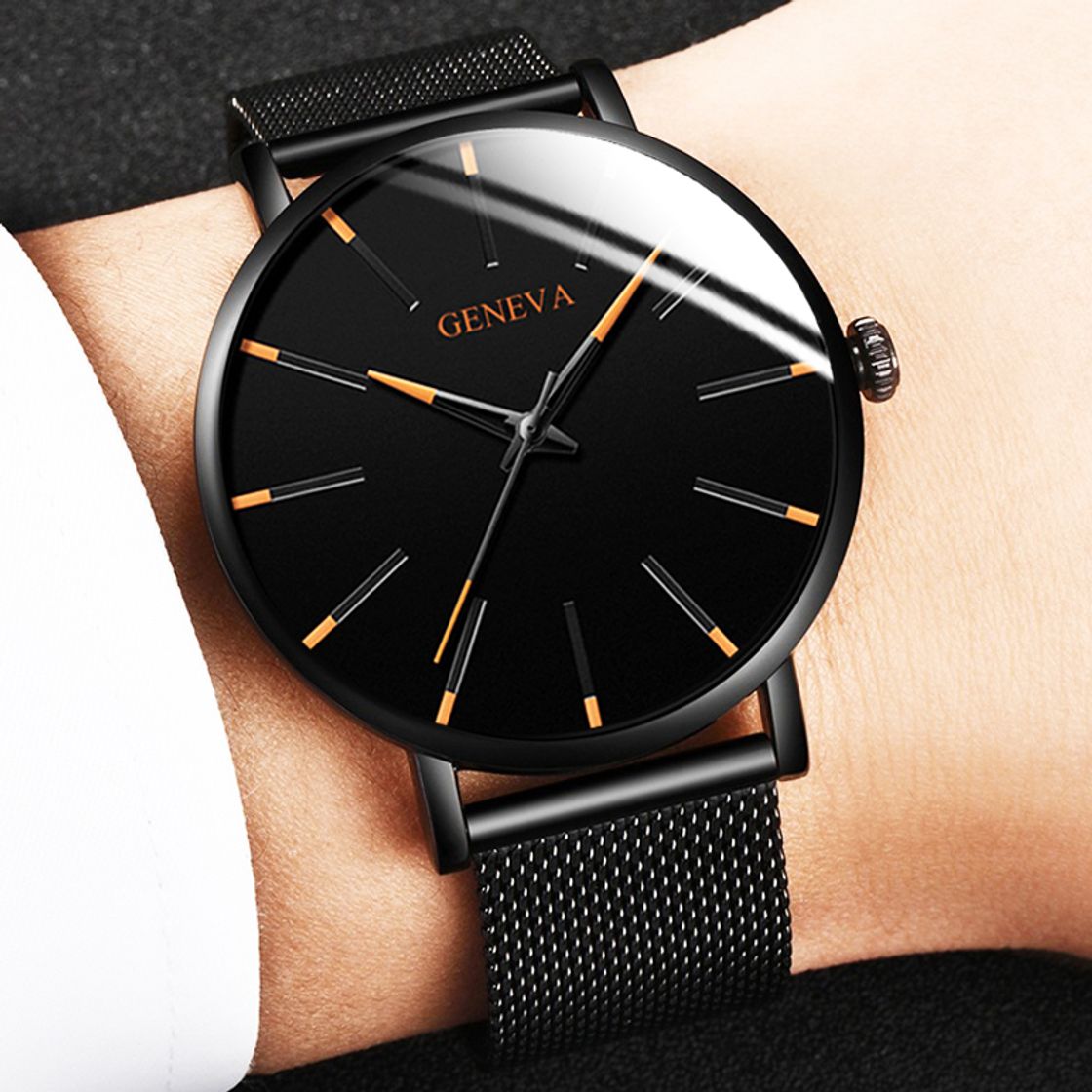 Social Relojes ultrafinos minimalistas para hombre