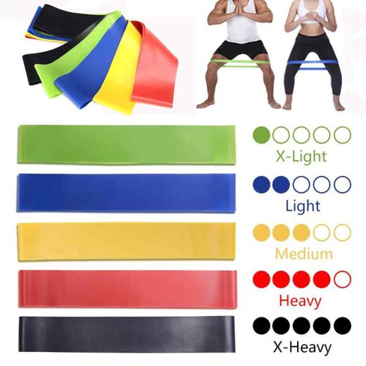 5 colores RESISTENCIA DE LA Yoga de bandas de goma