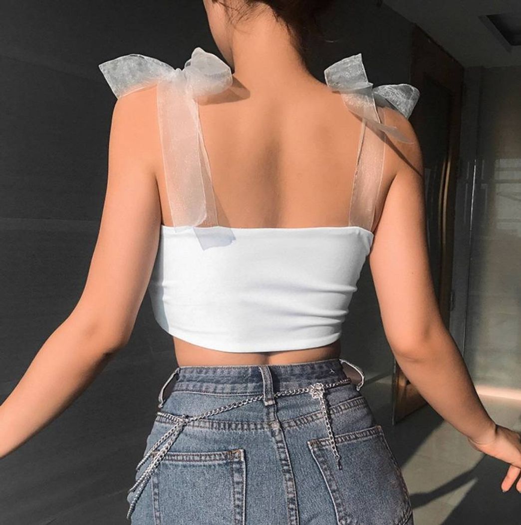 Social Tuopuda Crop Tops Mujer Verano Camisetas sin Mangas Halter Top Chaleco Camiseta