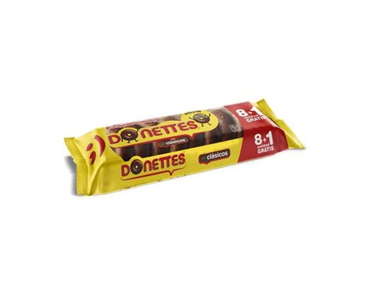 Donettes Clásicos Sabor Chocolate pack 7+1 unidades gratis. 152 g