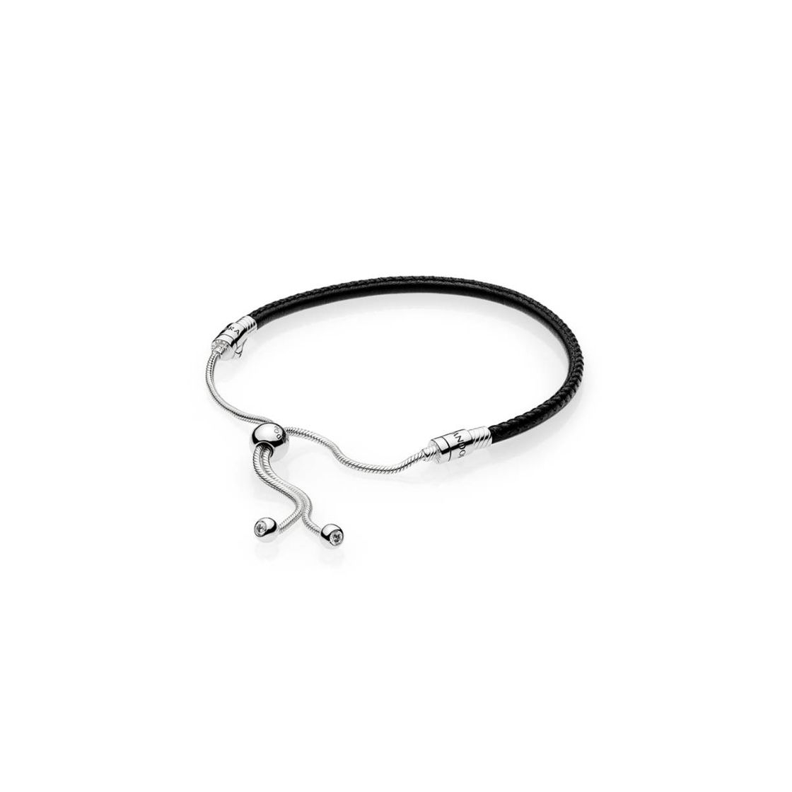 Product Pulsera deslizante en cuero negro