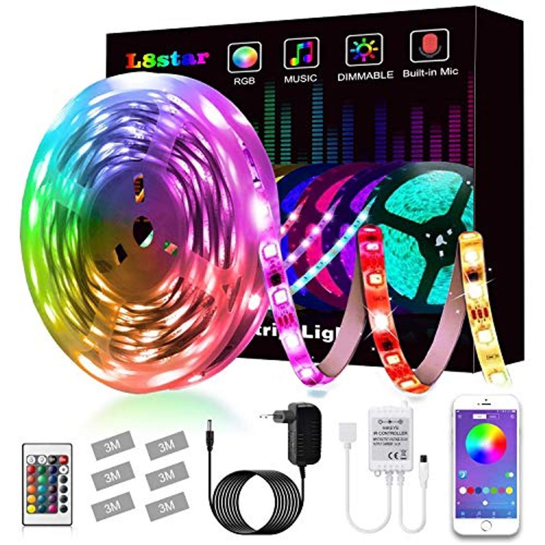 Social Tiras LED, L8star Tiras de Luces LED Smart 5050 Control APP,Luces Led
