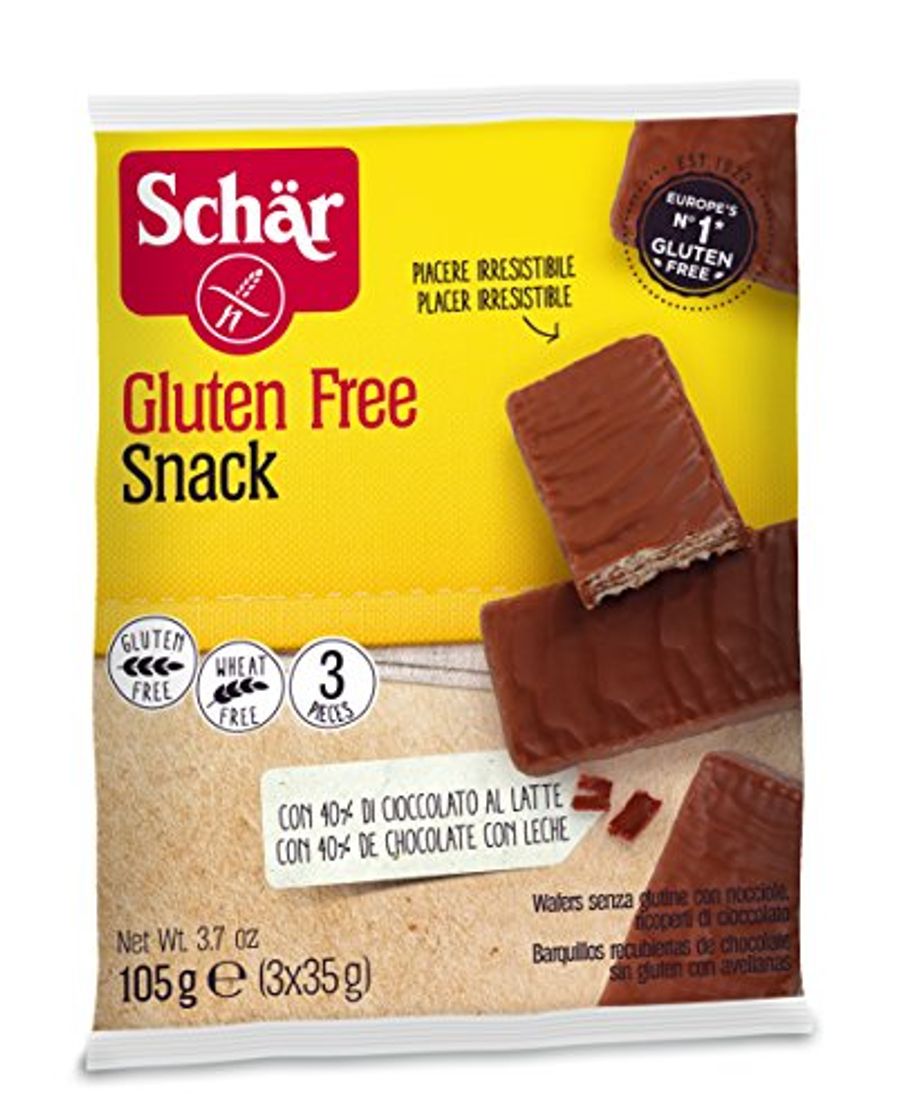 Products Dr. Schar Snack Barquillo Chocolate - Paquete de 3 x 35 gr