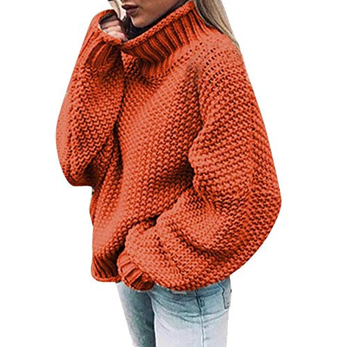 Lugar VJGOAL Jerséis para Mujer Invierno Otoño Moda Casual Suéter de Cuello Alto