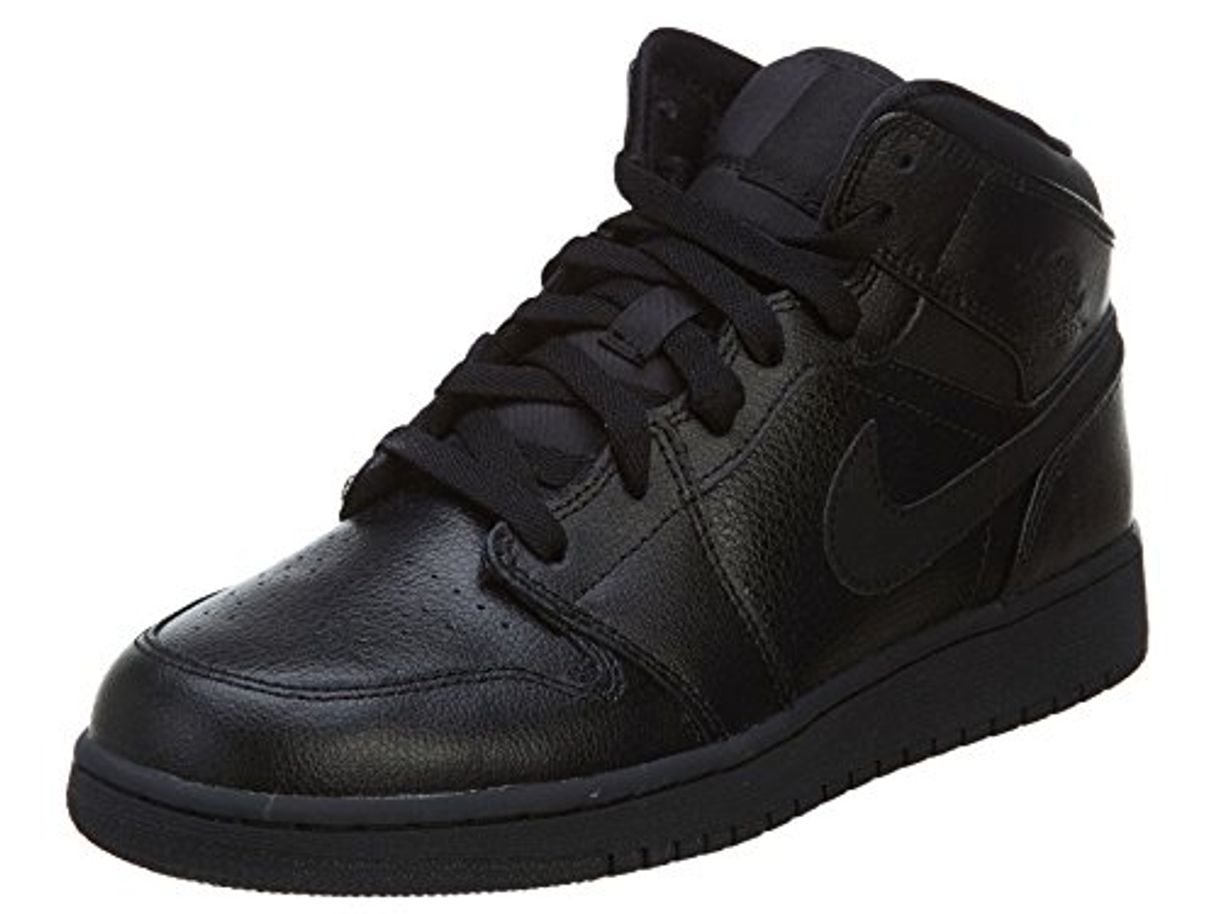 Moda Nike Air Jordan 1 Mid BG, Zapatillas de Deporte para Niños, Negro-Black