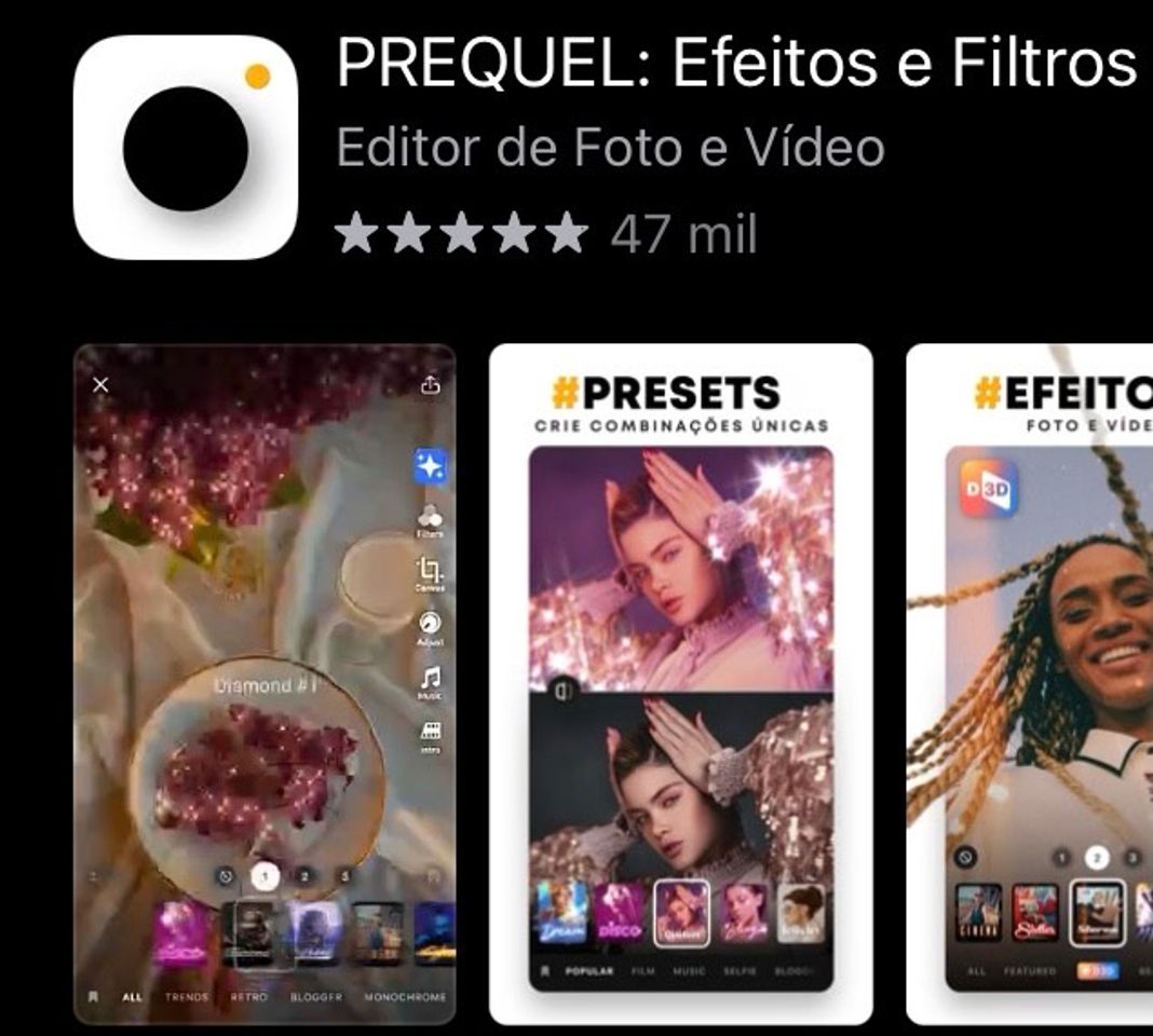 Moda App maravilhoso, efeitos retrós etc... 