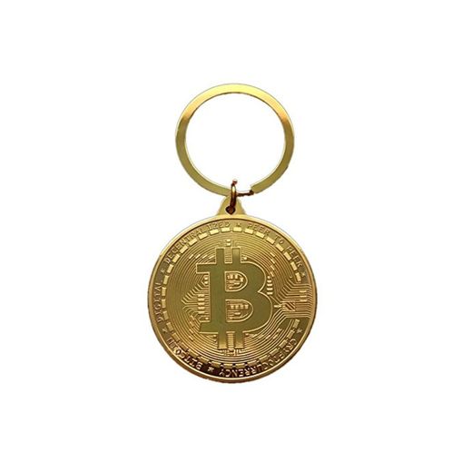 Bitcoin - Llavero de Bitcoin con colgante chapado en Bitcoin para llaves
