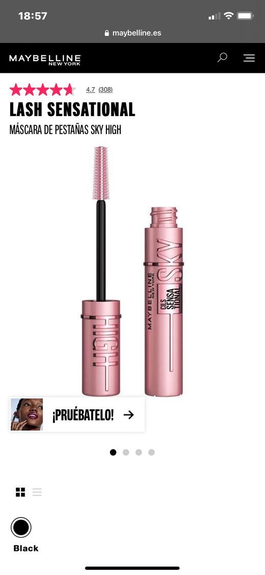 Fashion Mascara de pestañas Sky High Maybelline 