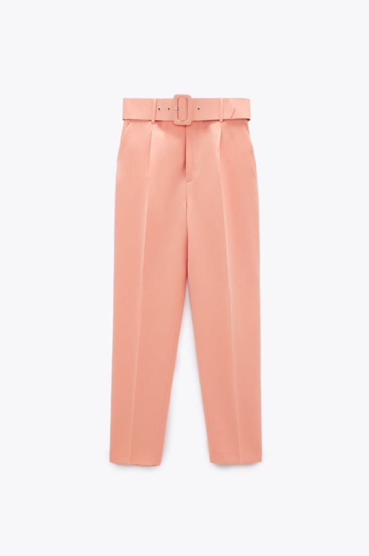 Calça cintura subida cinto 