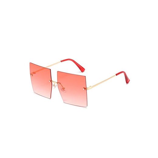 MissLi Trendy Oversized Square Gafas De Sol Plaza Moda Moda Sexy Rojo