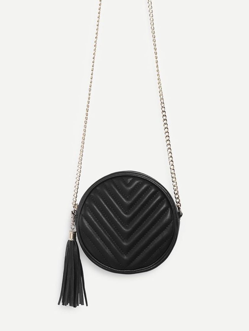 Moda Tassel Detail Ball Design Chain Bag