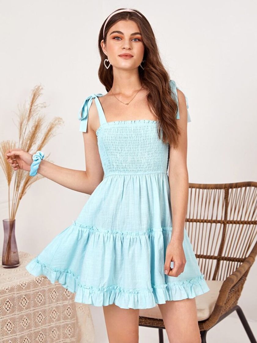 Fashion SHEIN Nó Simples Boho Vestido