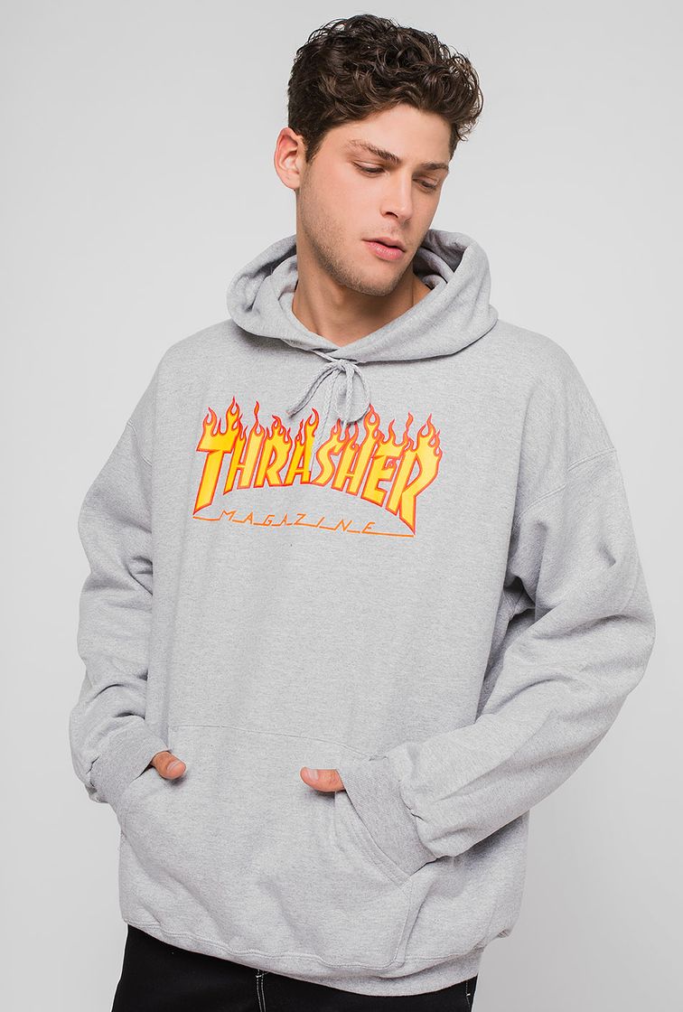 Moda Sudadera Thrasher Flame Grey - Kaotiko bcn