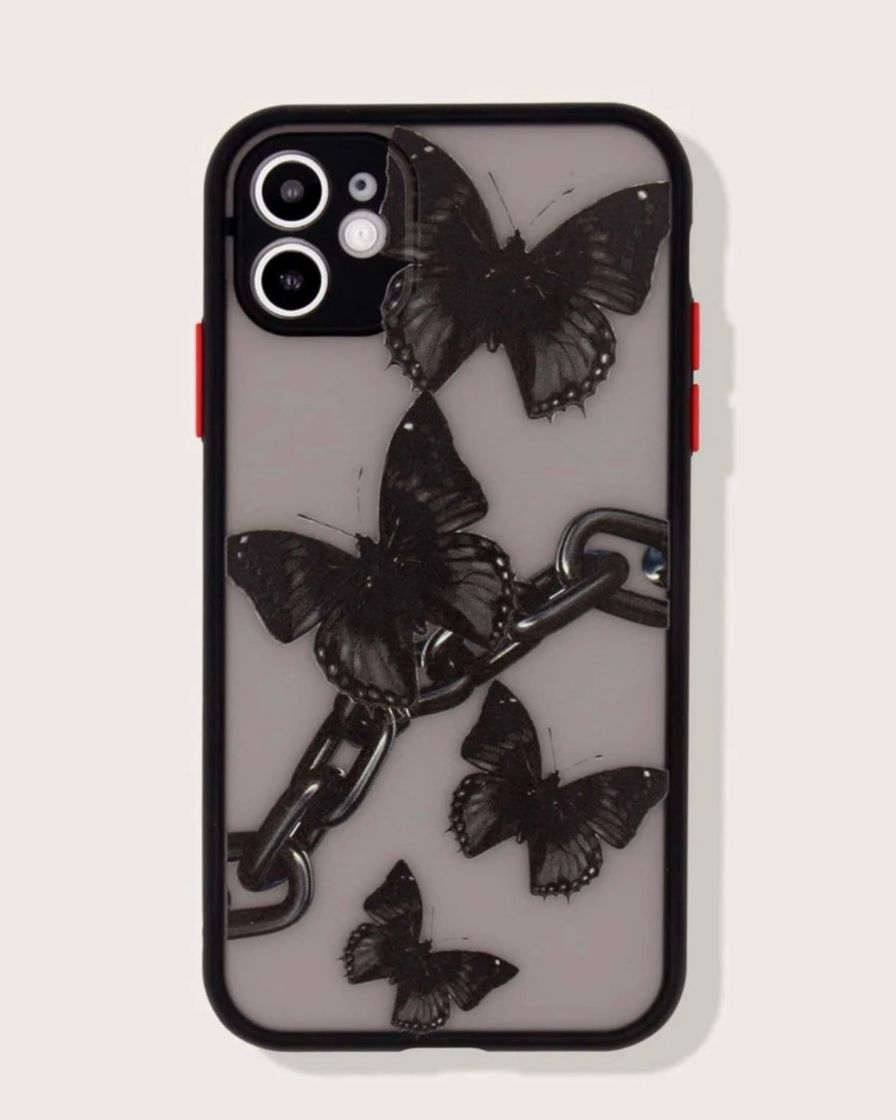 Moda Funda con estampado de mariposas negras