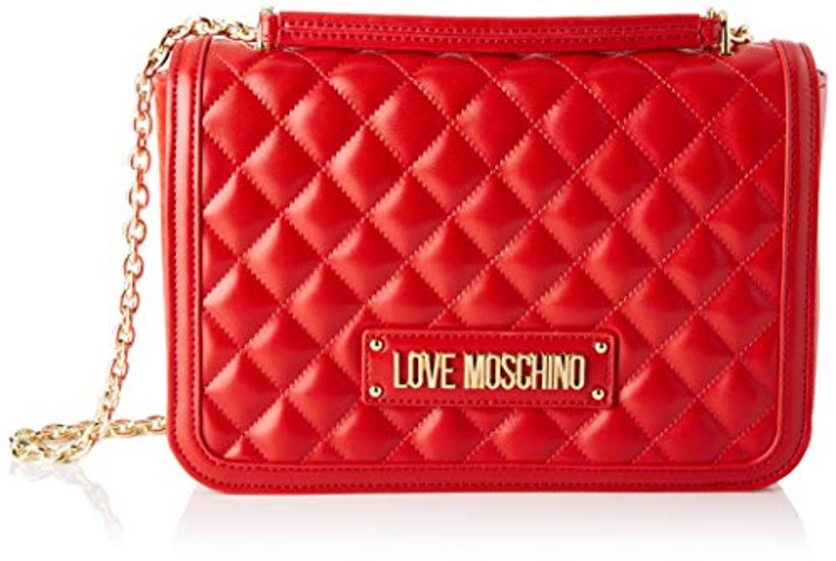 Moda Love Moschino Borsa Quilted Nappa PU, Bolsa de mensajero para Mujer, Rojo