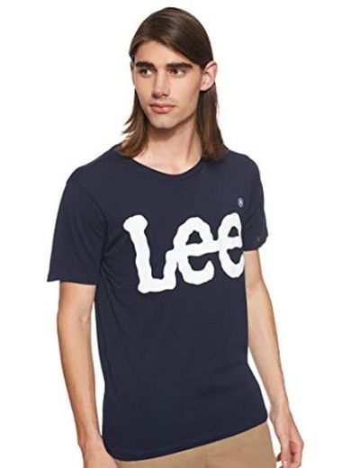 Lee Logo tee, Camiseta para Hombre, Azul