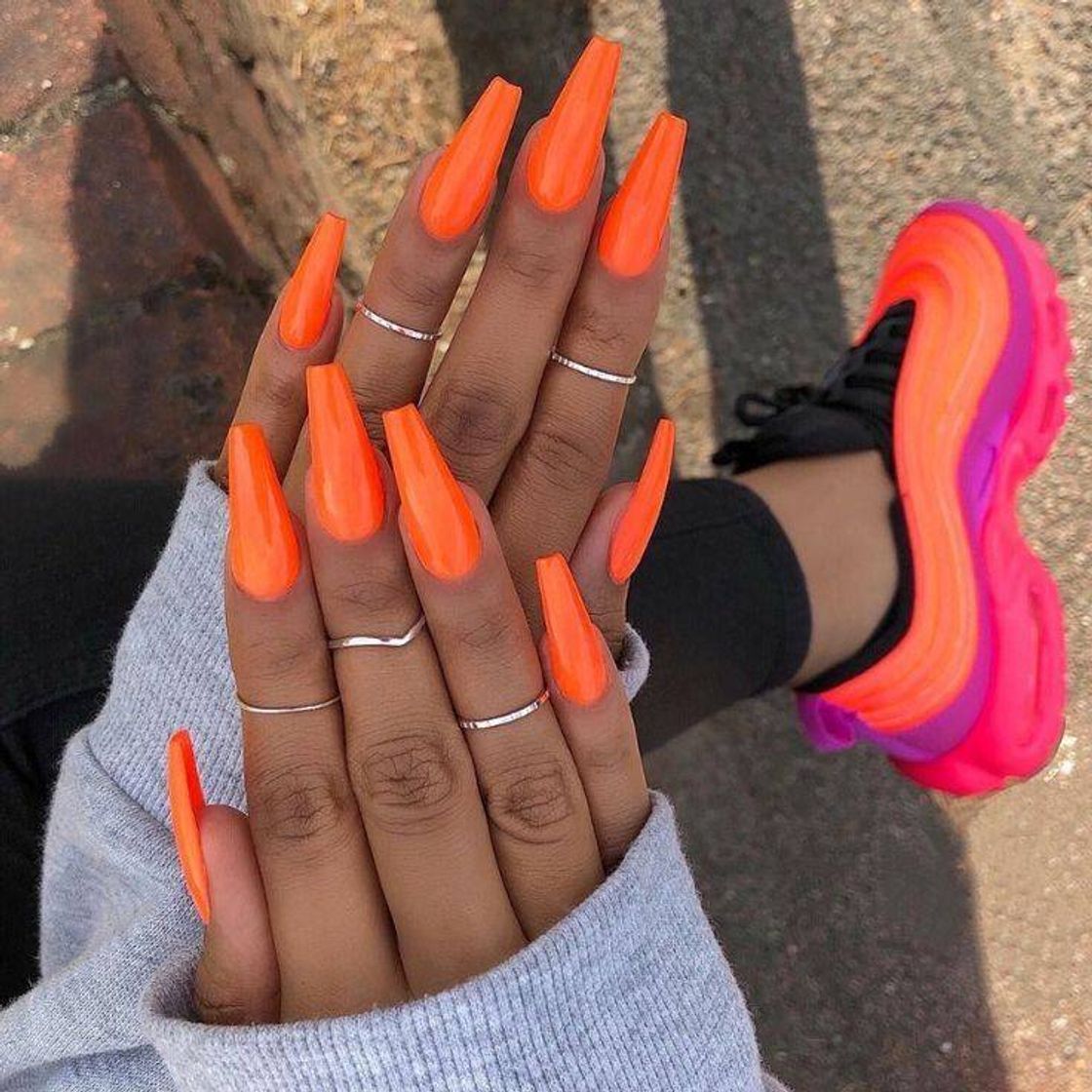 Moda #nails #neon #orange #summer