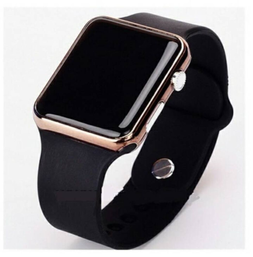 Fashion New Hot Square Mirror Face Silicone Band Digital Watch Red