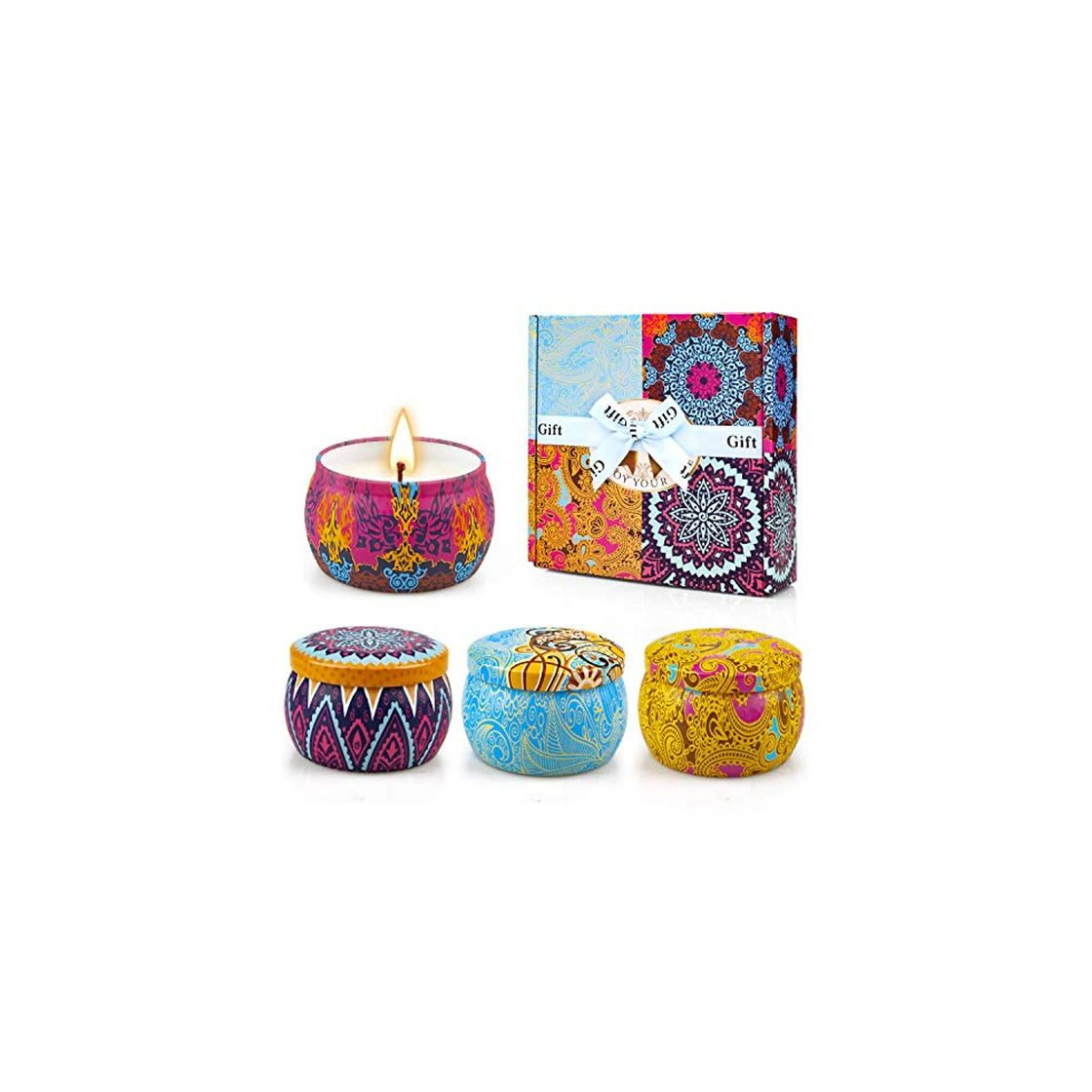 Product Yinuo Candle Velas Perfumadas Vela Aromática Caja de Regalo 4 Latas