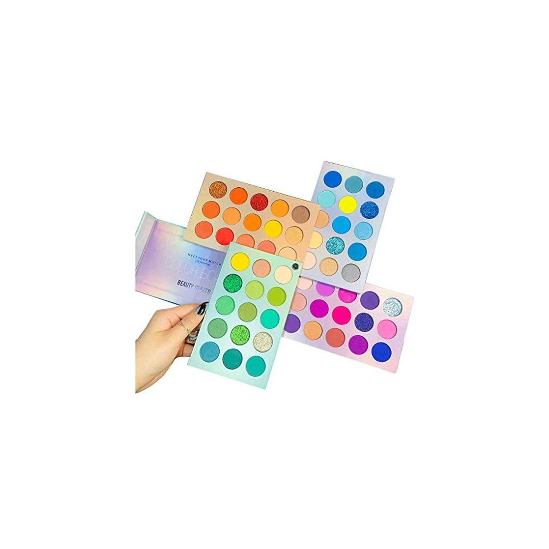 Producto Beauty Searcher 60 colores Paleta de sombras de ojos 4 en 1 Paleta de colores Paleta de maquillaje Alto pigmentado Color brillante Desnudo Brillo Mate Brillo Crema Paletas de sombras de ojos