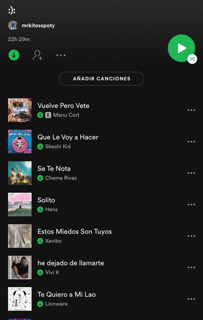 Music Mi playlist de Spotify 