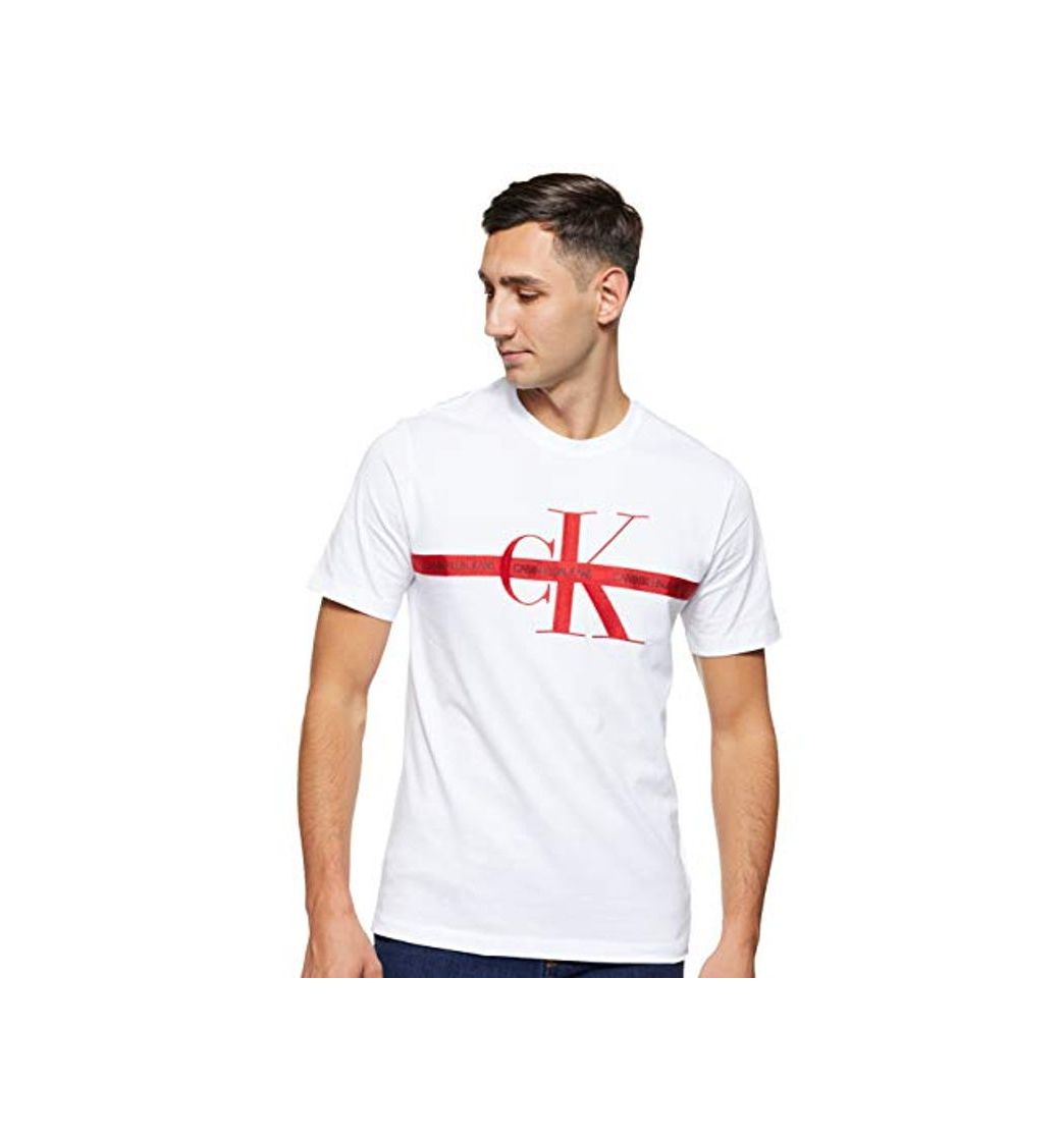 Moda Calvin Klein Taping Through Monogram Reg tee Camisa