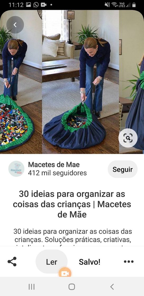 Moda Tapete q vira saco