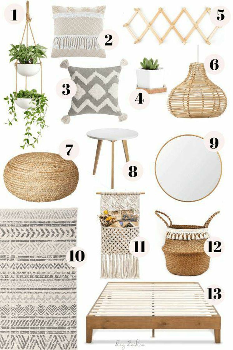 Moda Itens de decoração boho. 