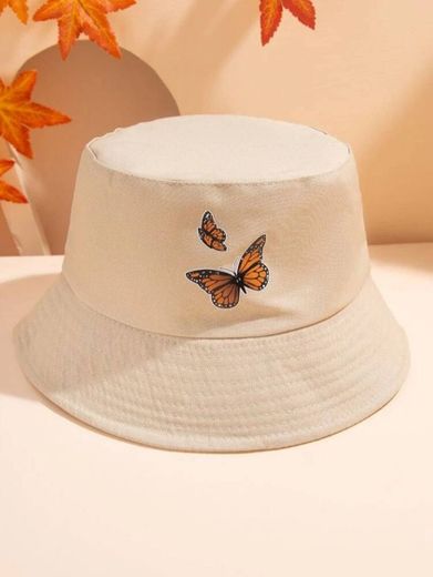 Chapéu de balde com padrão de borboleta