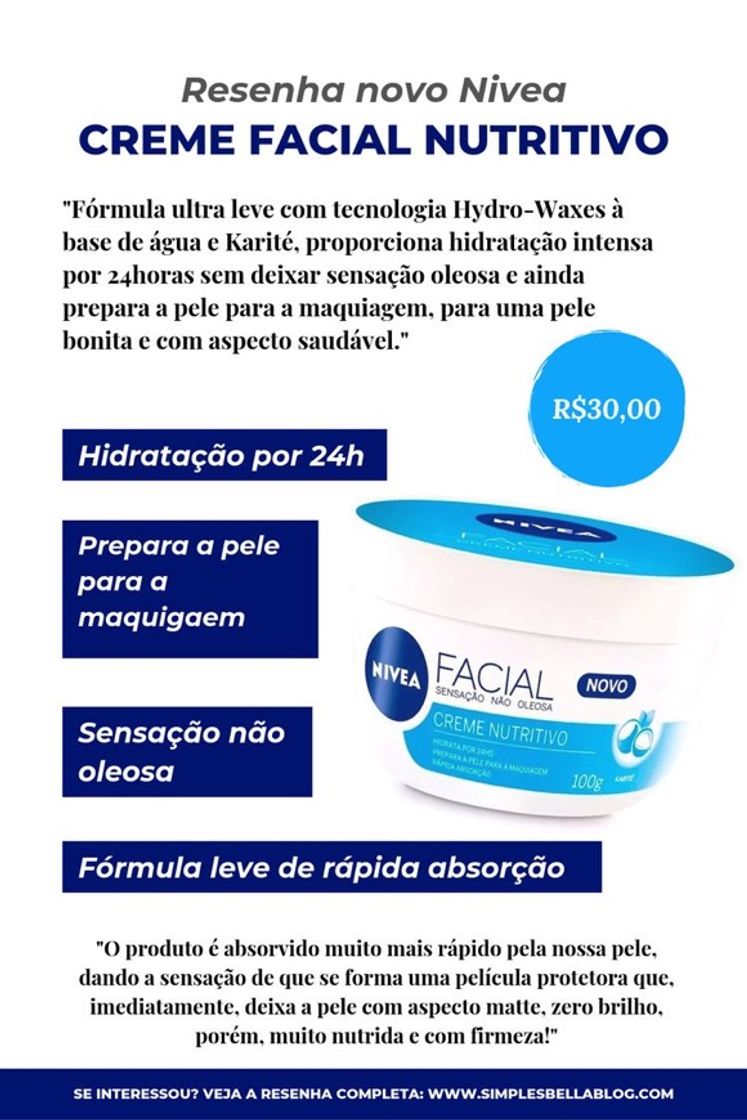 Moda Creme facial nutritivo 