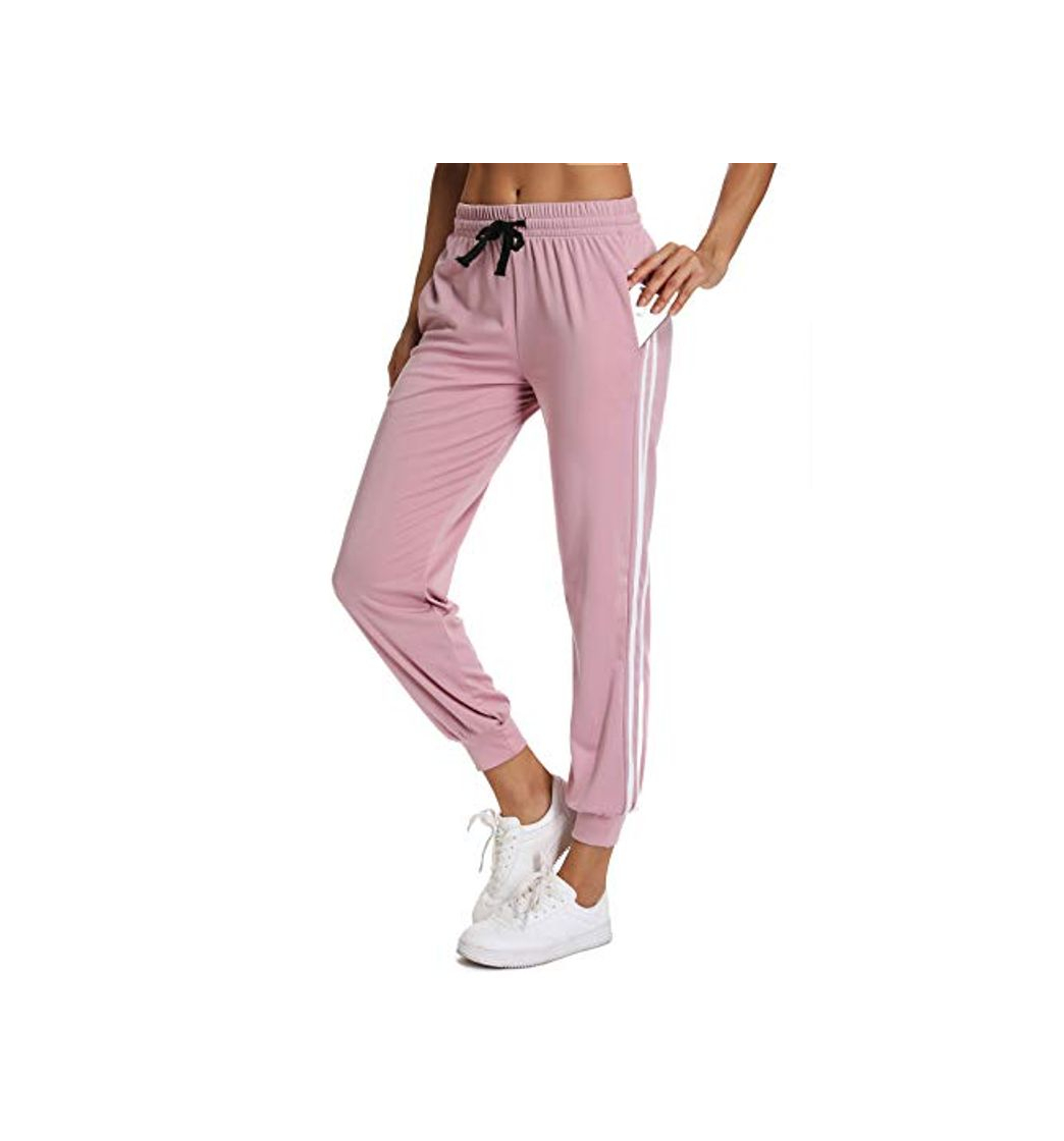 Moda FITTOO Mallas Pantalones Deportivos Mujer Elásticos Transpirables para Yoga Running Fitness670 Rosa L