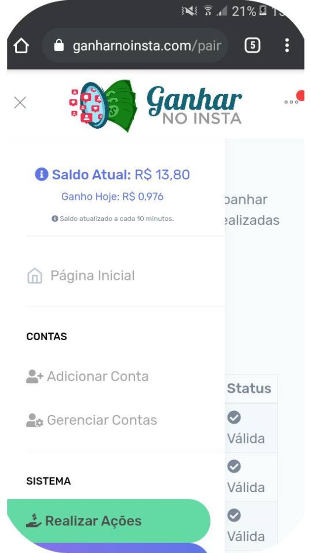 Social Ganhar dinheiro seguindo e curtindo com o Instagram e tiktok