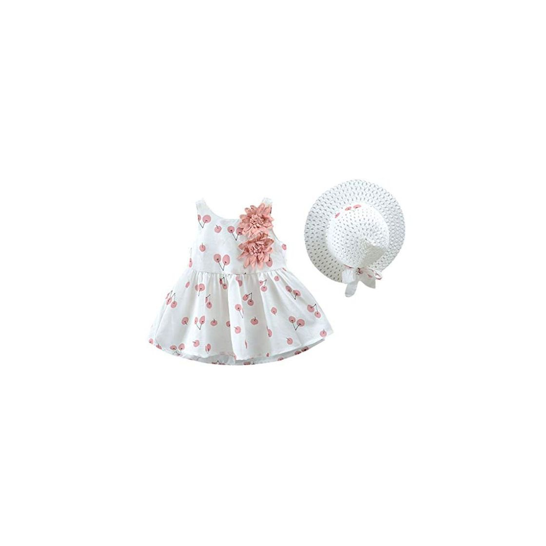 Social YGbuy Estampado de Cereza Ropa Bebe Niña,Casual Lindo Vestido de Niña Imprimiendo