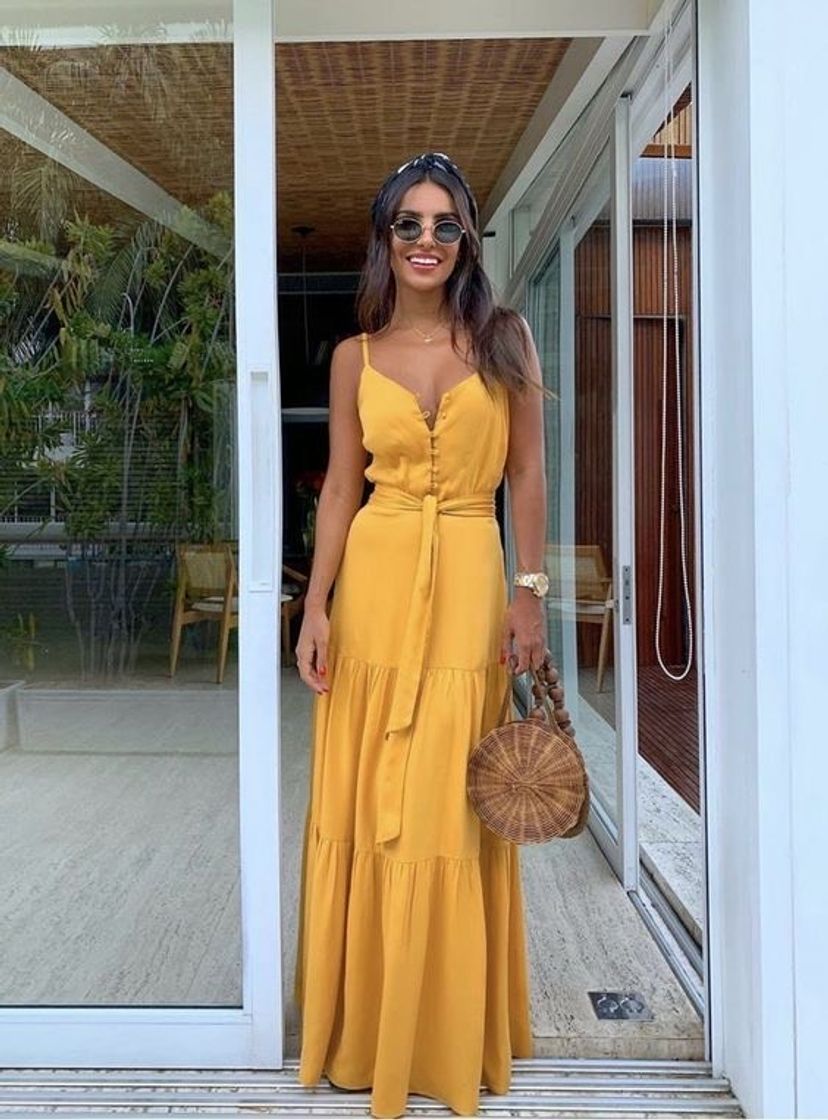 Moda Vestido longo Amarelo 💛